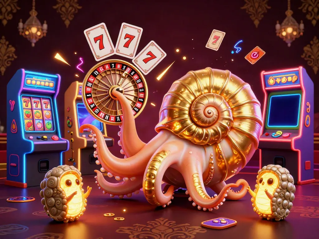 Engage with high-stakes slot jackpot action in this vibrant 3D casino illustration.