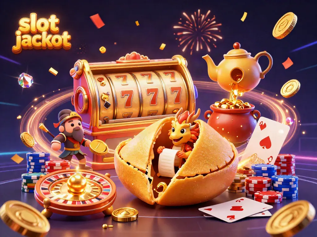 Experience the thrill of slot jackpots with a scene of golden fortune and excitement.