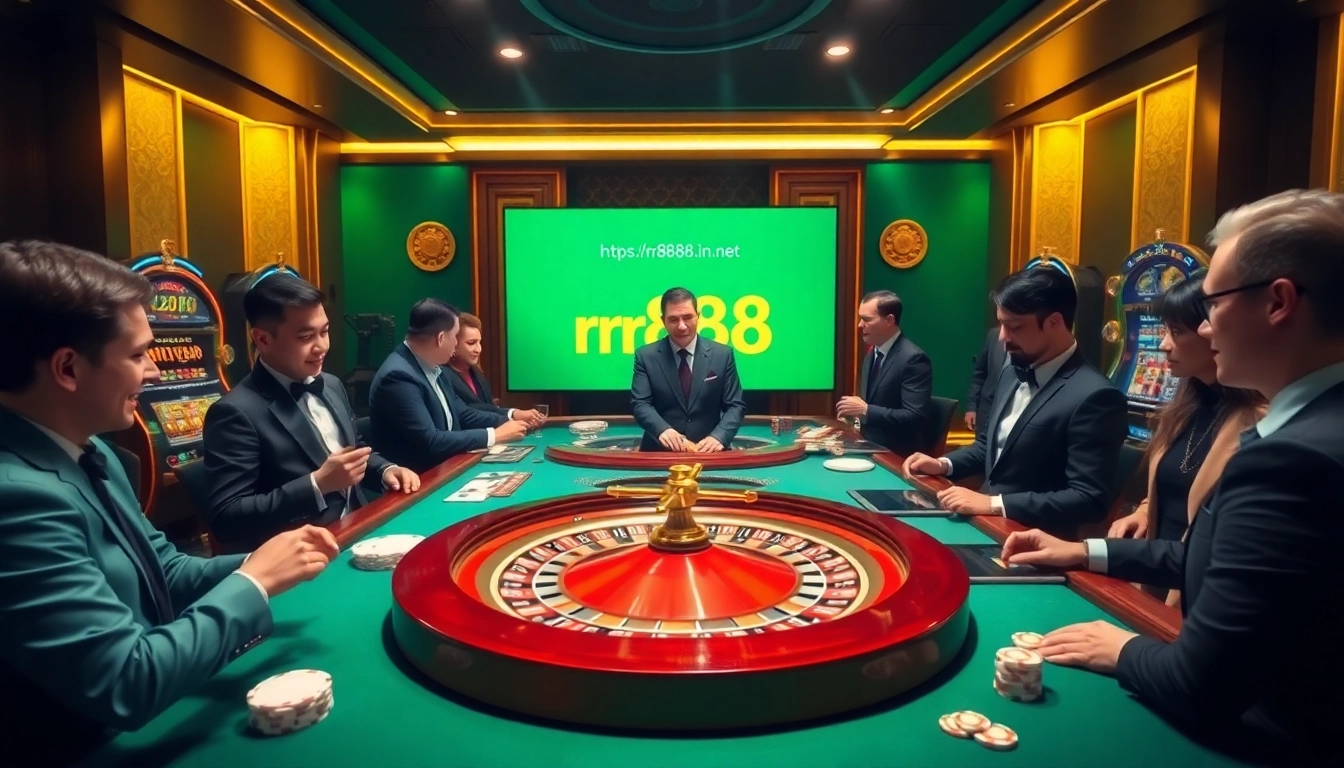 Experience thrilling gameplay at https://rr8888.in.net/ with an exciting roulette scene in a luxurious casino.