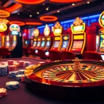 Exciting casino scene showcasing UU88's vibrant gaming experience with poker chips and roulette.