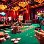 Experience the excitement of 68VIP with a vibrant casino scene showcasing poker and roulette.