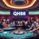 Experience the thrill of QH88 with vibrant casino games and celebrating players.