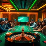 Engage with Hi88's vibrant casino scene featuring players at poker and roulette tables, showcasing online gambling excitement.