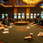 Experience the thrill of okwin liên minh with vibrant casino visuals showcasing poker and roulette.