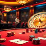 Engaging sh bet poker table with vibrant colors and professional casino setup.