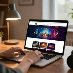Engaging with online casino experience at O8, showcasing user interaction with gaming interface.