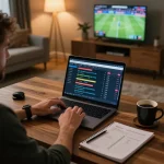 SC88 player strategizing sports bets at home with engaging visuals and warm atmosphere