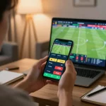 Engaging in live betting on OKFUN sports app with real-time odds displayed.