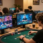 Players enjoying vipwin79 online poker session with strategic gameplay in engaging home setting
