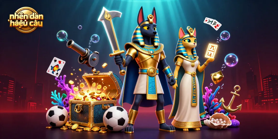 Engage in nhận định kèo nhà cái with vibrant scene of characters and sports betting elements surrounded by rich underwater treasures.