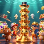 Experience thrilling casino action with sunwin's vibrant gaming scene featuring a dynamic golden totem and spinning slot reels.
