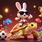 Experience thrilling sports betting action with xoilac in this vibrant 3D illustration.