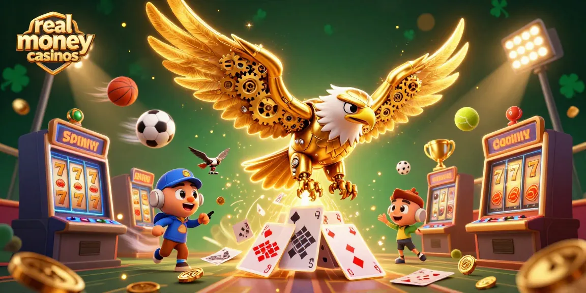 Play thrilling games at real money casinos with a dynamic 3D scene filled with action and winning elements.