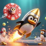 Engage with Go88, the vibrant casino universe with a golden penguin and thrilling gaming elements.