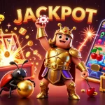 Experience the thrill of zbet casino with a dynamic jackpot celebration illustration.
