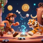 Experience interactive betting with OKWINTV's vibrant prehistoric casino scene filled with crypto excitement.