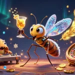 Experience the thrilling tapwin casino environment with a vibrant 3D scene featuring unique characters and golden gambling elements.