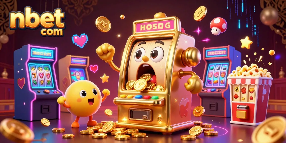 Experience winning thrills at nbet com with an energetic golden slot machine scene bursting with action!