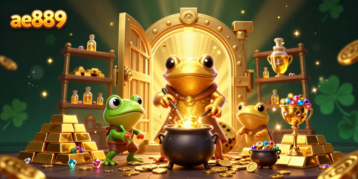 Experience the thrill of winning at ae889 with a vibrant casino scene featuring gold coins and treasures.