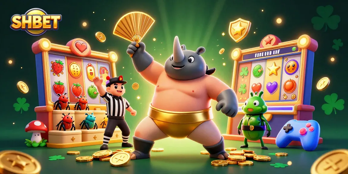 Experience thrilling gaming action with SHBET's vibrant casino scene featuring dynamic characters and exhilarating game elements.