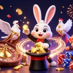 Experience the magic of Nhà cái 789win with a vibrant casino scene filled with coins and excitement.