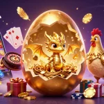 Experience thrilling gameplay with bl555's golden dragon amidst a vibrant casino scene